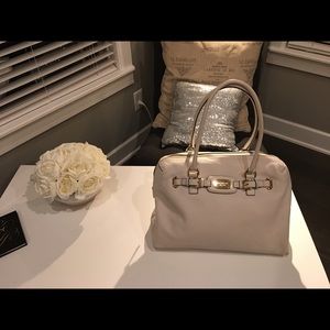White Genuine Leather Oversized Tote Michael Kors